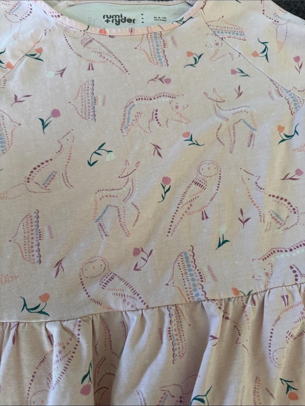 Rumi+ Ryder Pink Animal Friends Holiday Christmas Dress Whimsical Enchanted 8-10 - Picture 3 of 8